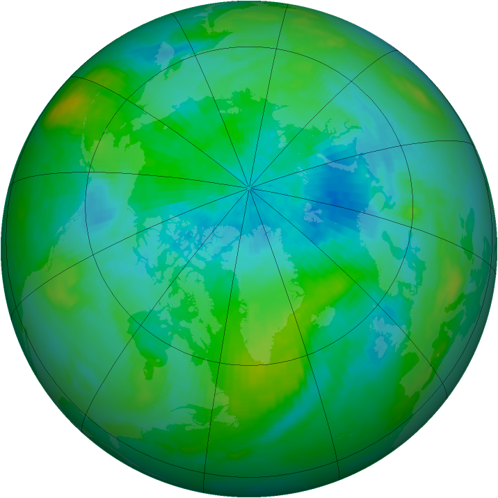 Arctic ozone map for 05 September 1989